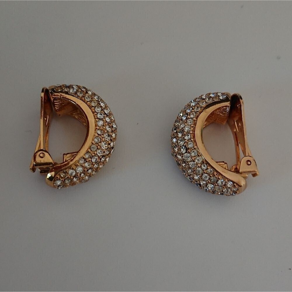 Authentic vintage Christian Dior half circle earrings - Clip On